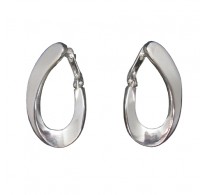 E000770 Stylish Plain Sterling Silver Earrings Genuine Solid Hallmarked 925 Nickel Free